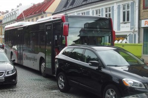 Buss personbil trafikolycka Landbrogatan