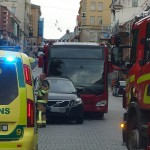 Buss personbil trafikolycka Landbrogatan