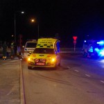 Polis och ambulans insats Lyckebyvägen