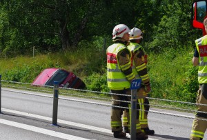 Trafikolycka E22 väster om Nättraby