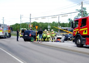 Trafikolycka Gullbernavägen järnvägskorsningen