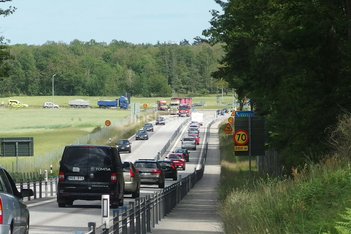 Trafikolycka E22 Hasslörondellen